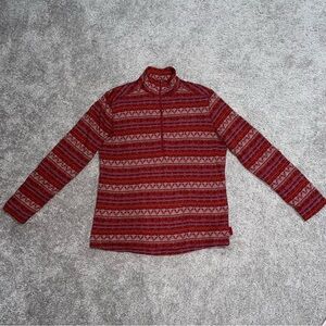 Woolrich Women’s 1/4 Zip Cotton Top Shirt Long Sleeve Aztec Southwest Size M